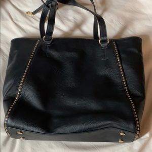 Black tote bag with laptop compartment